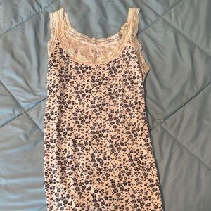 Floral Lace Trim tank top